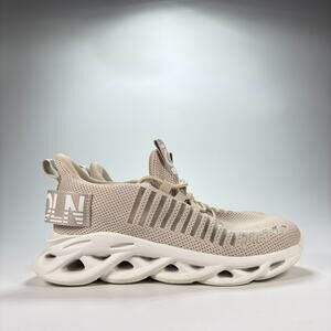 GSLMOLN Beige Lightweight Knitted Slip On Walking Shoes Women’s Size 7.5 EU 38